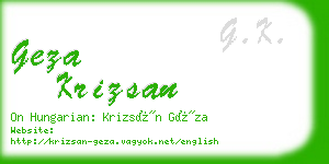 geza krizsan business card